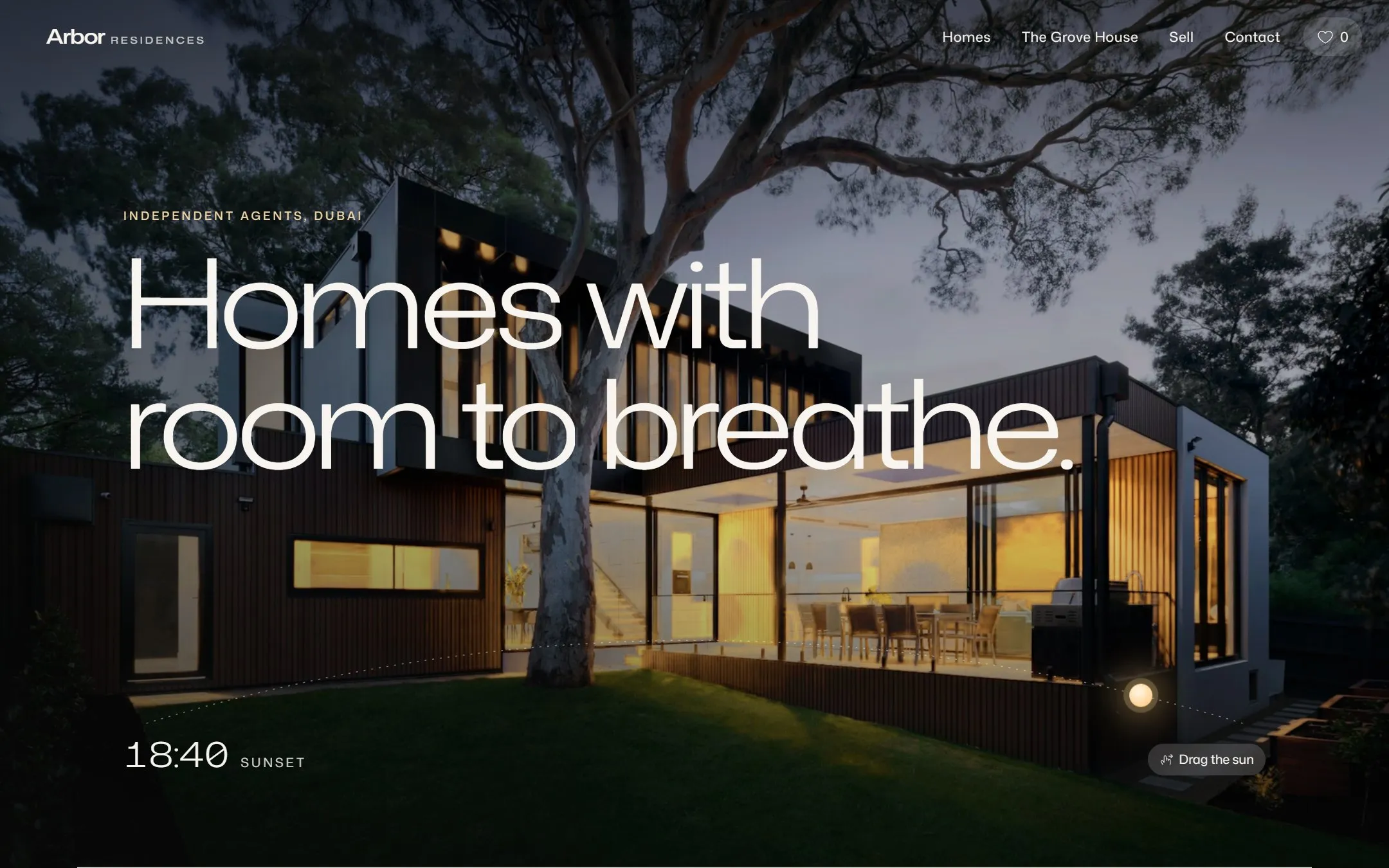 Arbor Residences, a real estate website concept by Burax