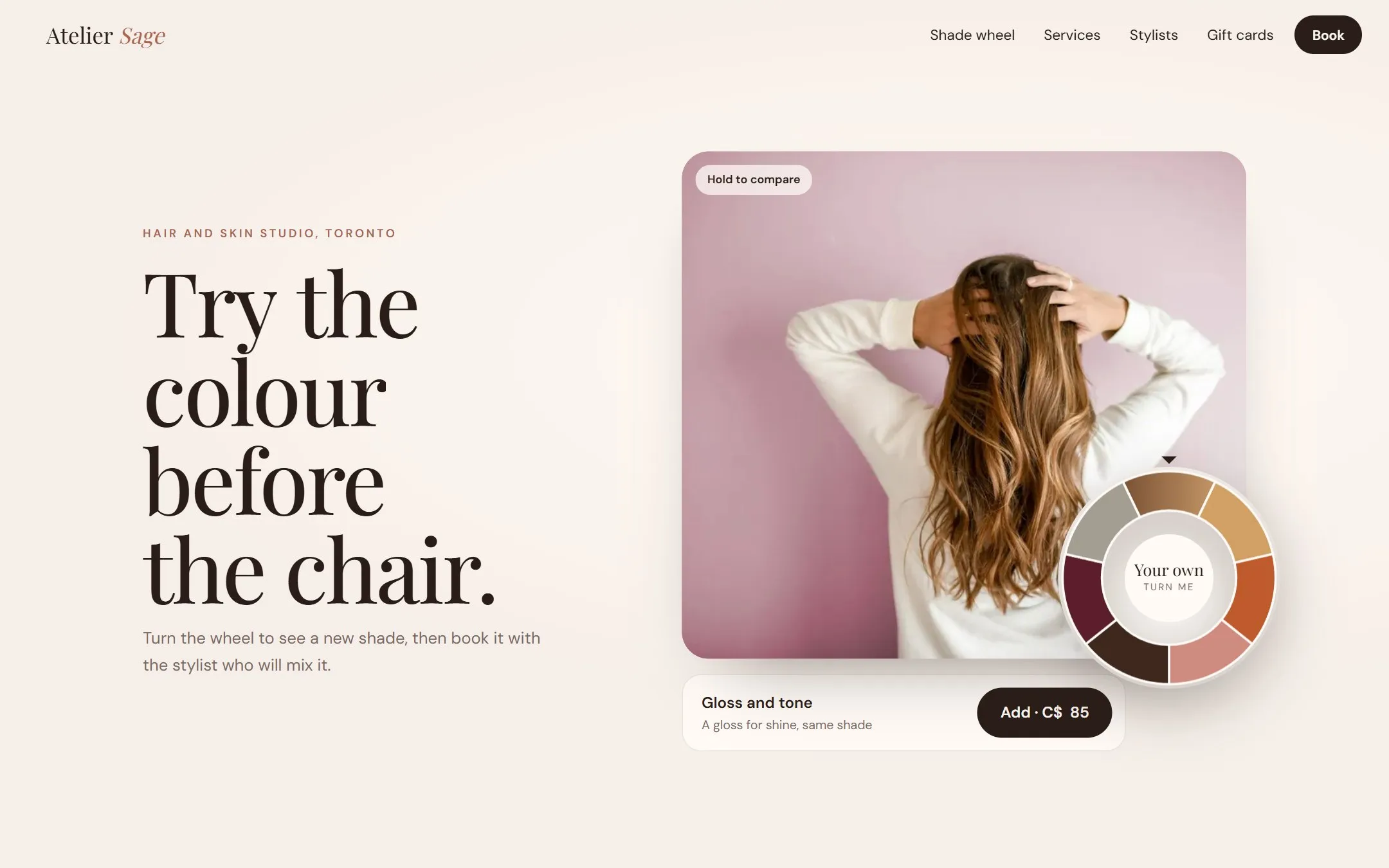 Atelier Sage, a hair and beauty website concept by Burax