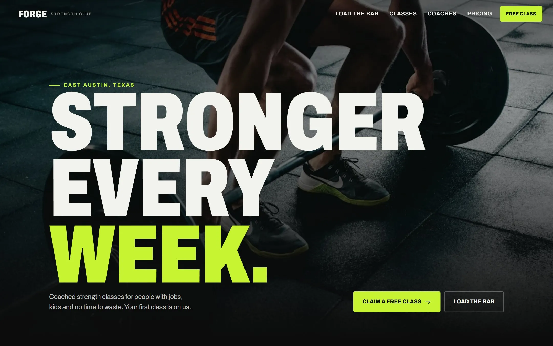 Forge Strength Club, a gym and fitness website concept by Burax