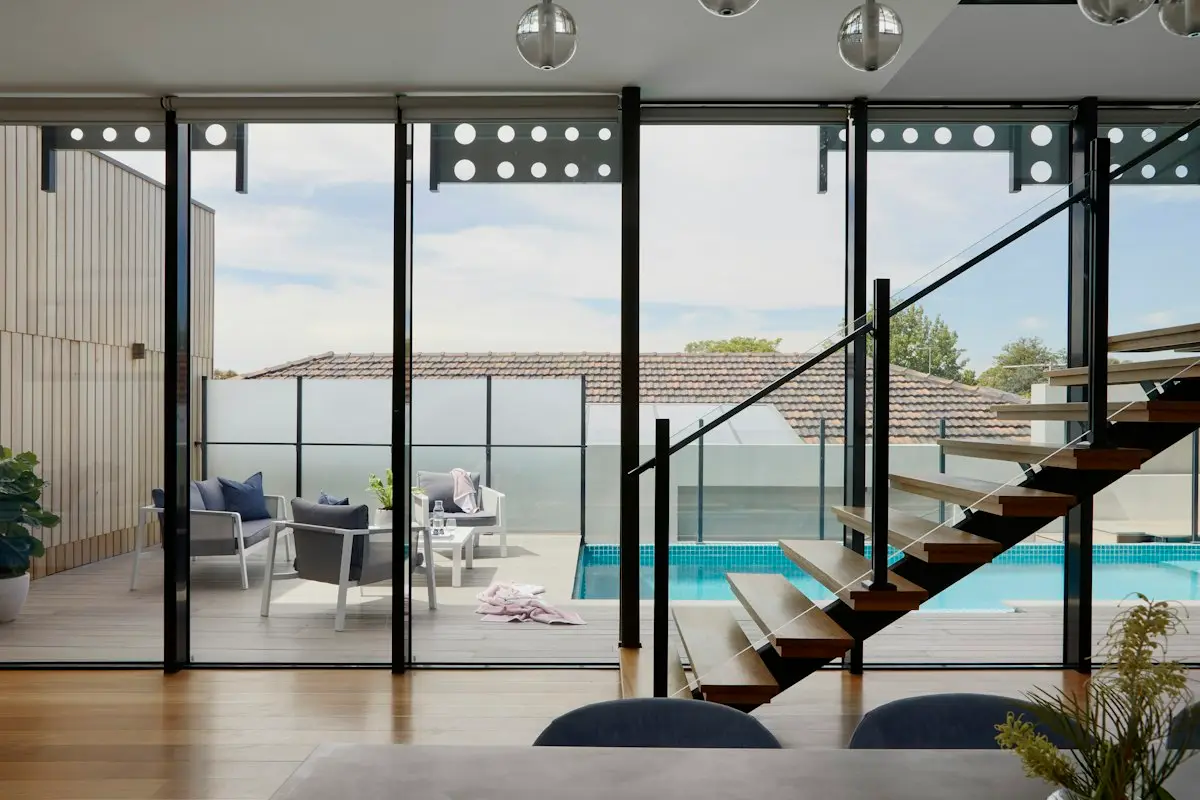 Duplex with a glass stair