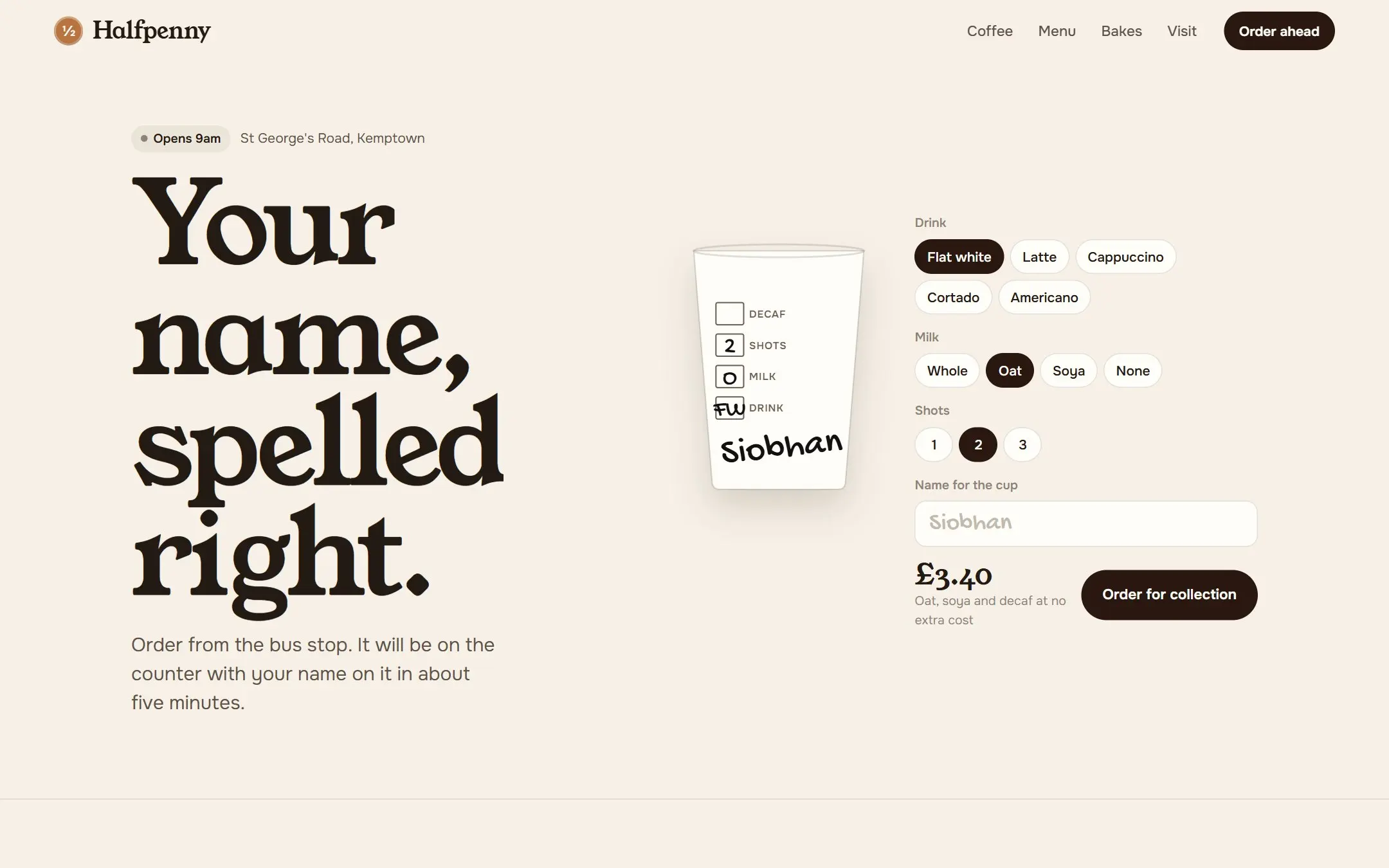 Halfpenny Coffee on a laptop