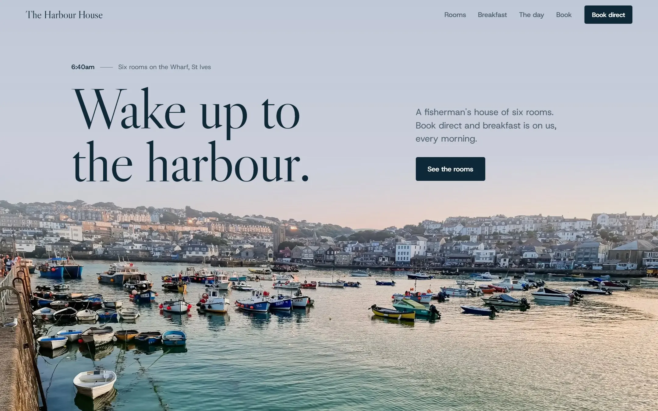 The Harbour House on a laptop