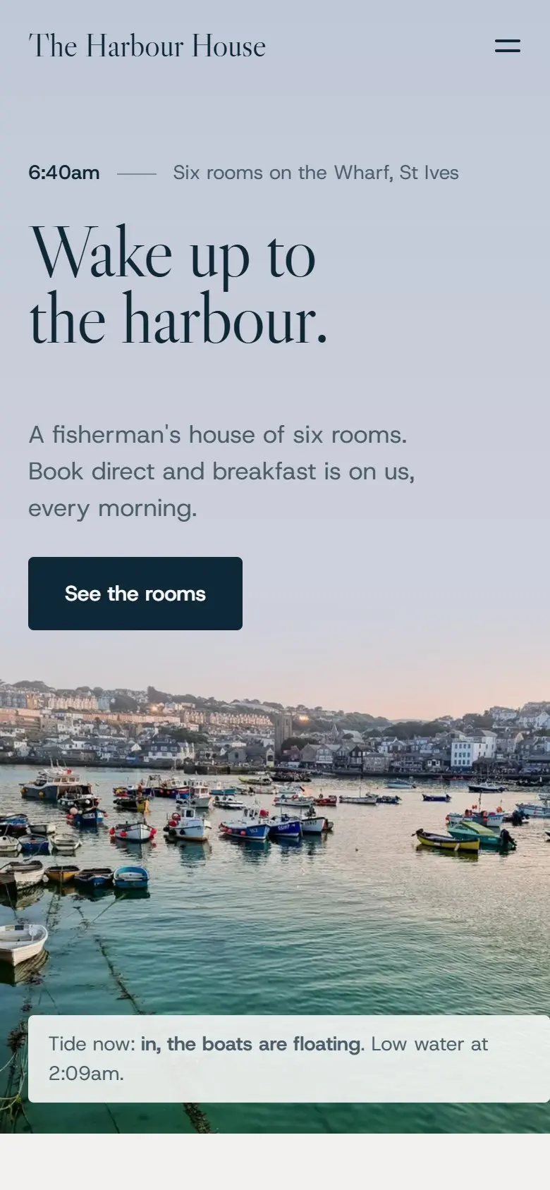 The Harbour House on a phone