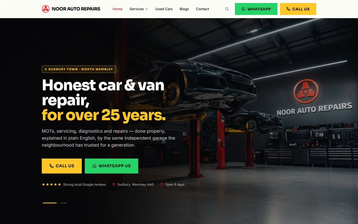 Noor Auto Repairs home page