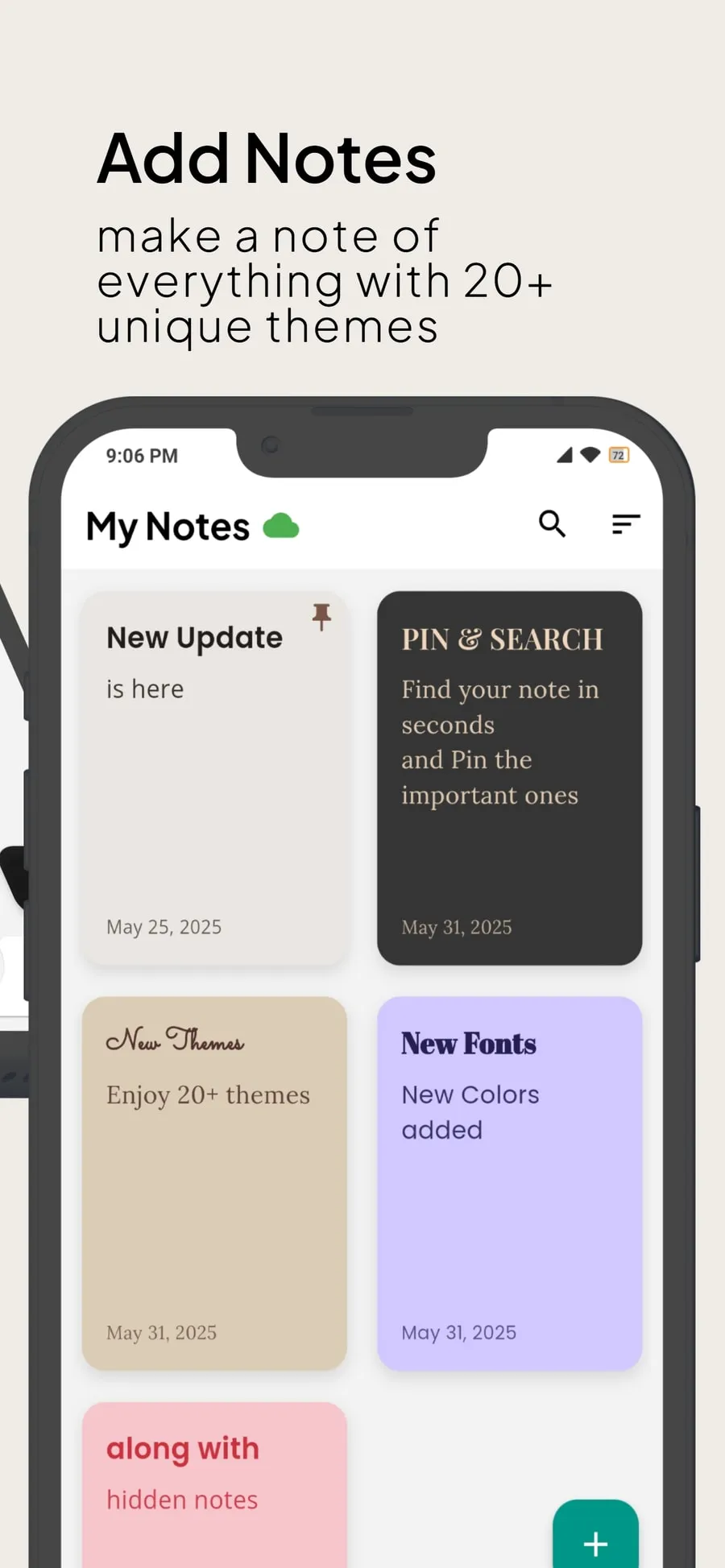 GroFlow notes in 20+ themes